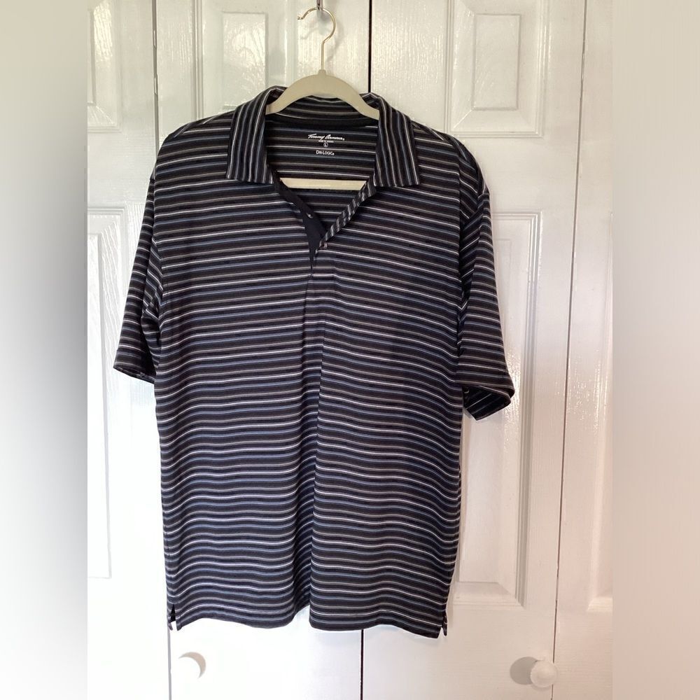 Tommy Armour - Men’s Dri-Logic Black Striped Polo - L